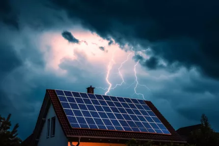 solar panels on a roof surviving a storm