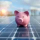 Piggy bank on solar panel